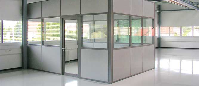 Systemschrankw�nde, Systemtrennw�nde, Hallenb�ros